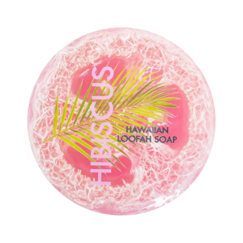 Hibiscus Loofah Soap w/ Sea Salt & Kukui Oil
